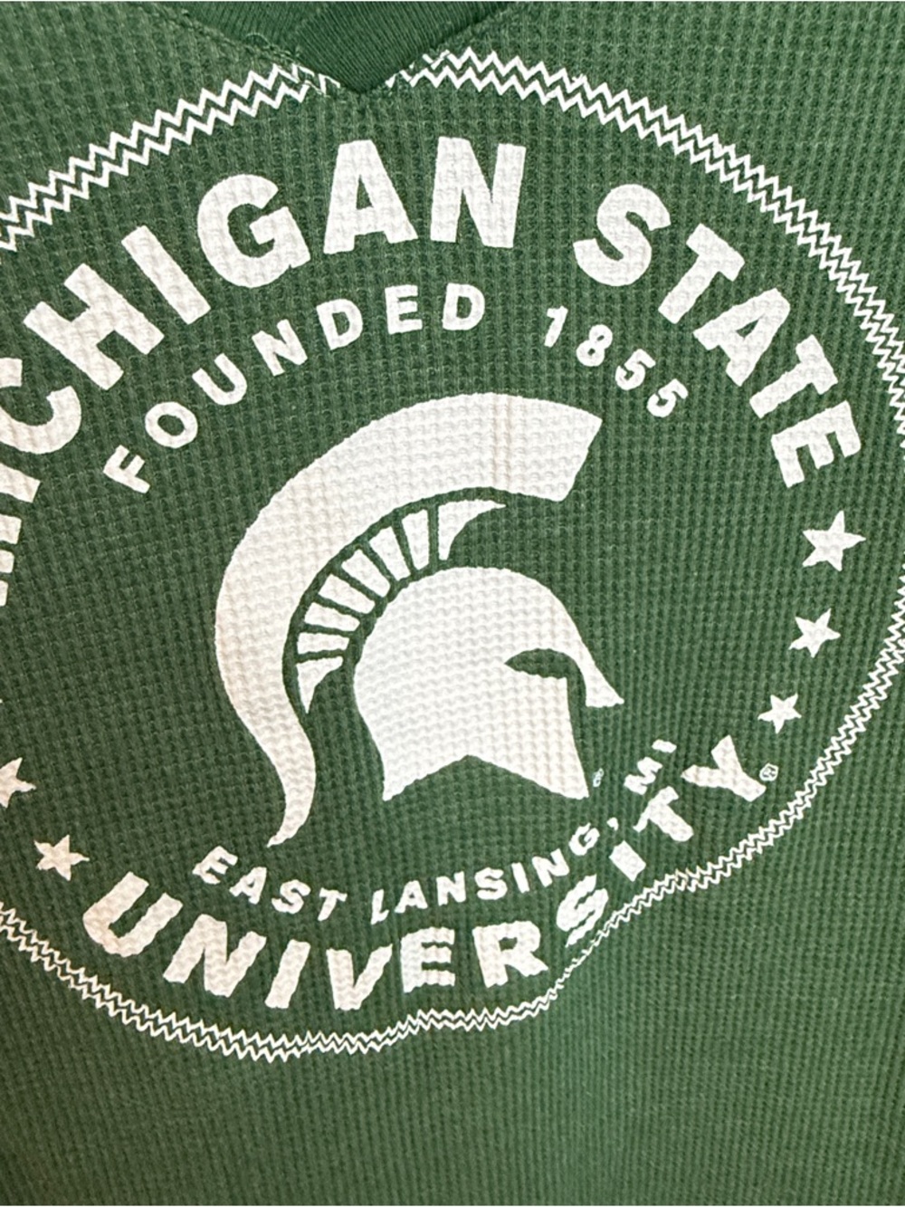 Michigan State Ribbed V-Neck Long-Sleeve Tee - Picture 2 of 7
